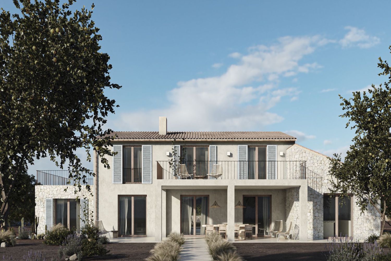 Exklusive Luxus-Neubaufinca mit Weitblick fussläufig nach Santanyi