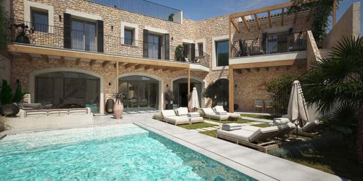 Außergewöhnliches Stadthaus-Projekt mit Garten und Pool im Zentrum von Ses Salines