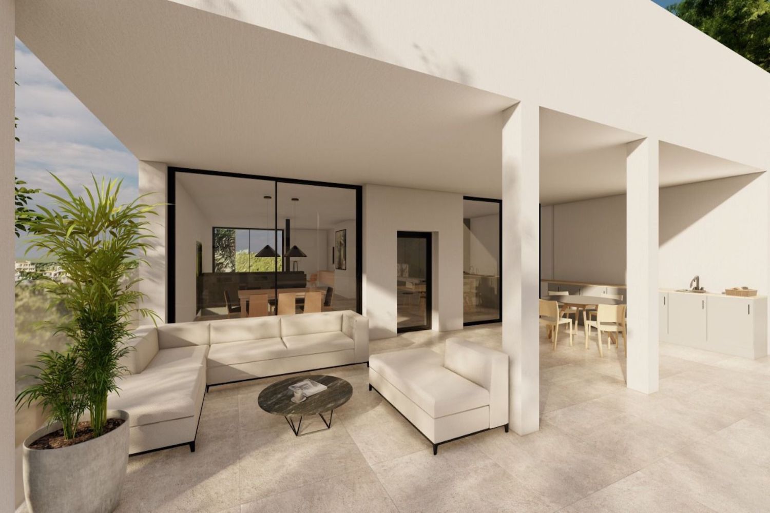 Überdachte Outdoorlounge