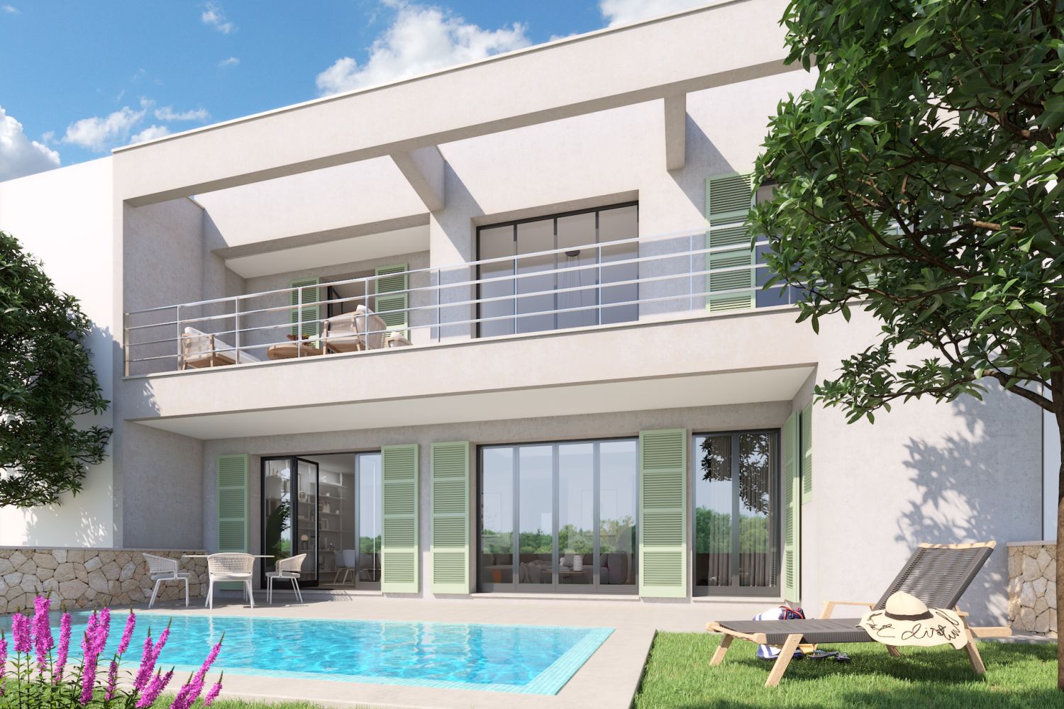 Neubau-Stadthaus mit Pool in Es Llombards