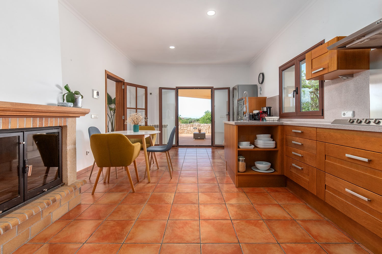 Küche mit Kamin