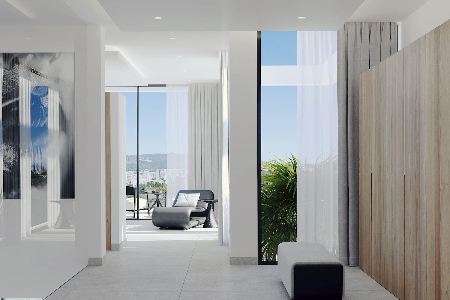 Ankleidebereich mit Blick