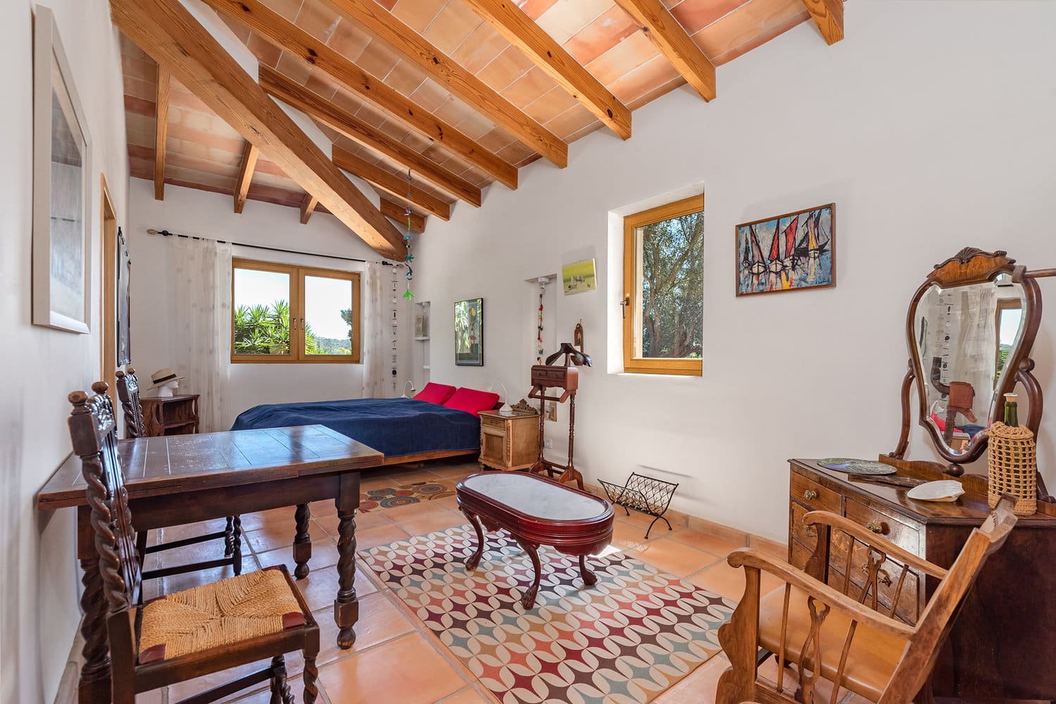 Schlafzimmer unter dem Dach