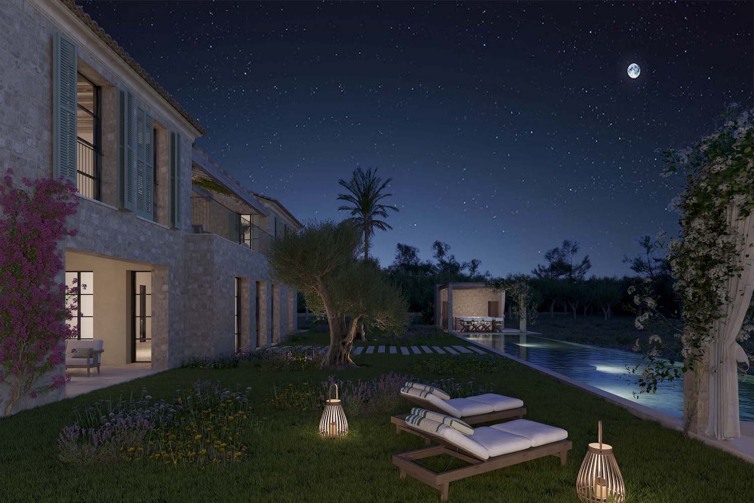 Finca bei Abendstimmung