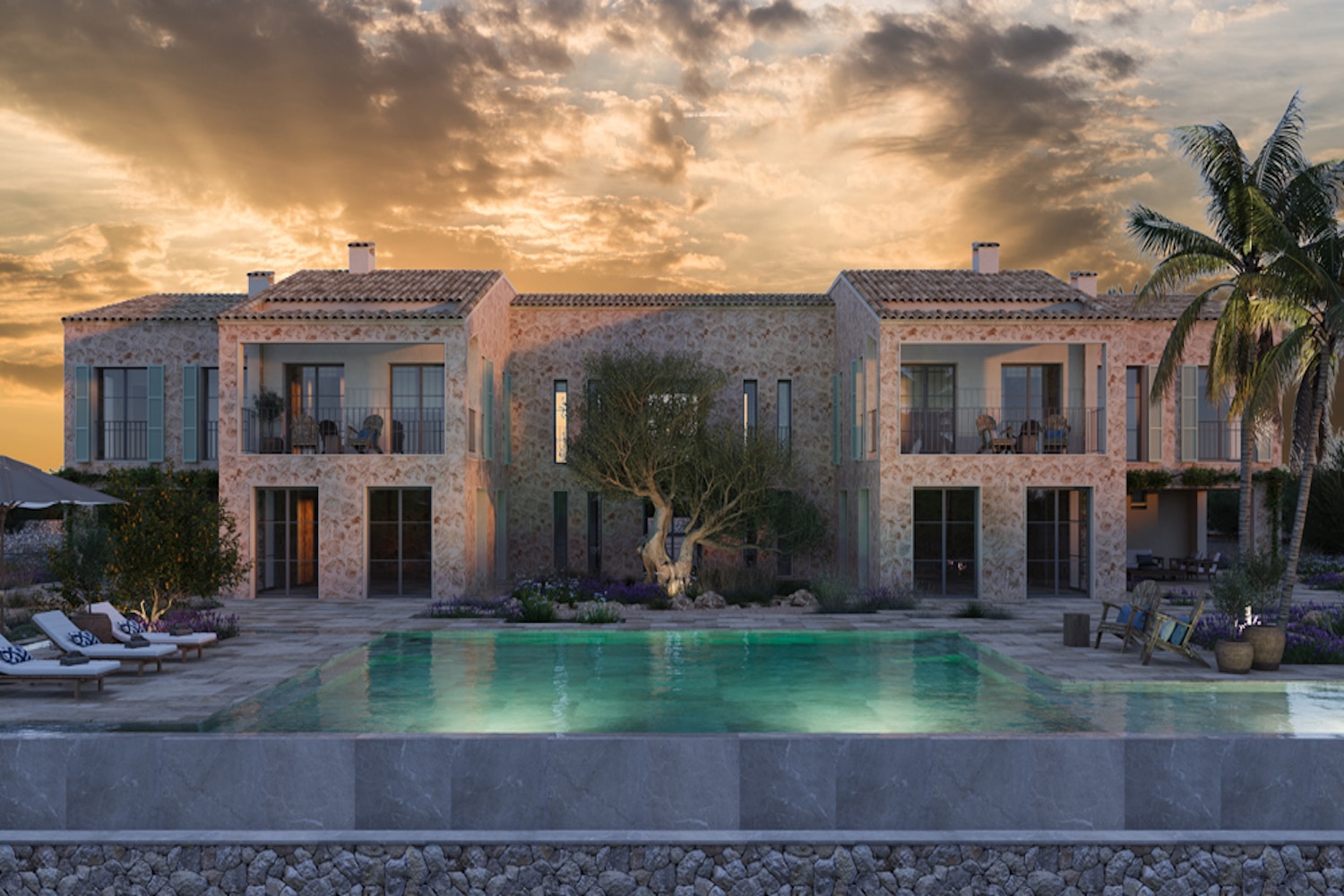 Finca bei Abendstimmung