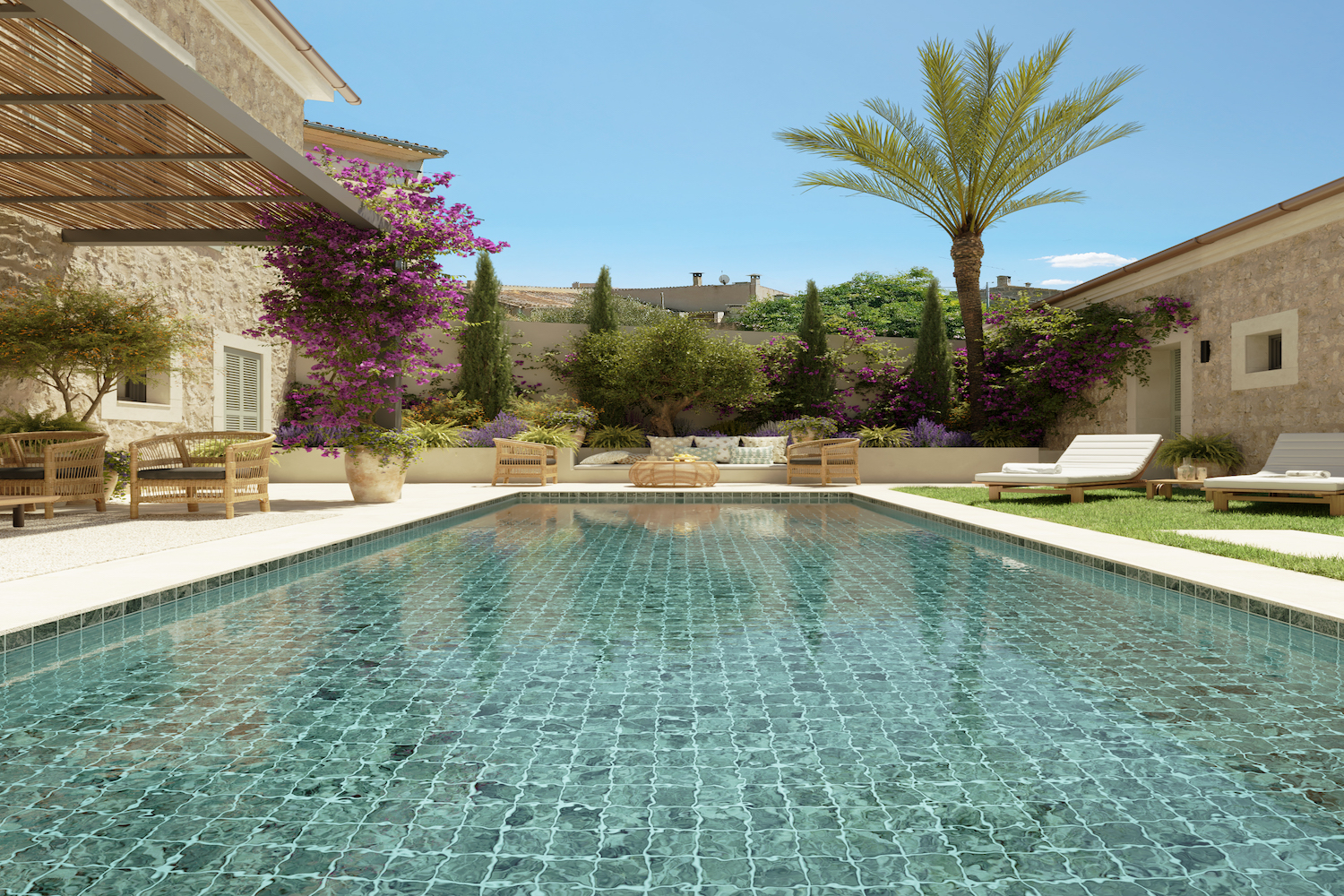 Großzügiger Patio mit Pool