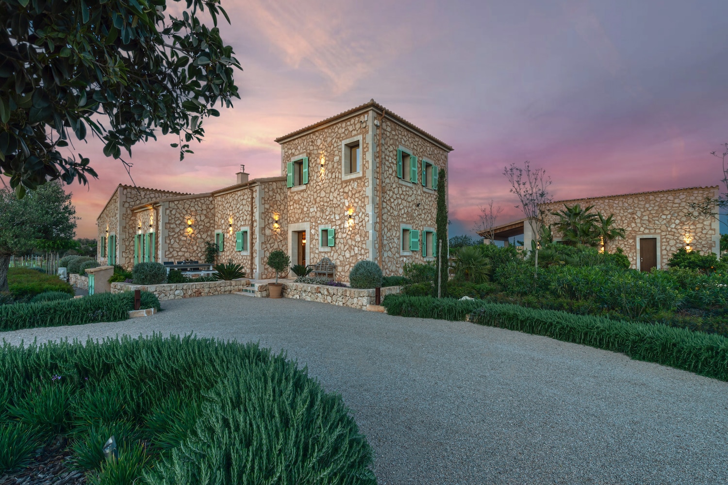 Finca bei Abendstimmung