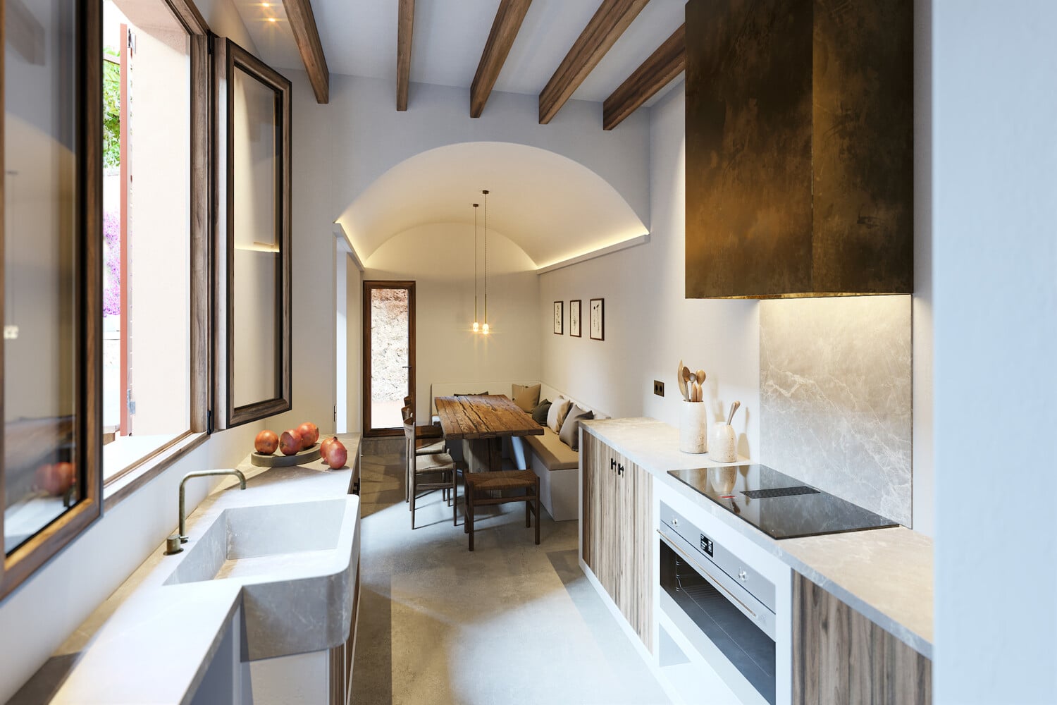 Offene Küche mit Essbereich