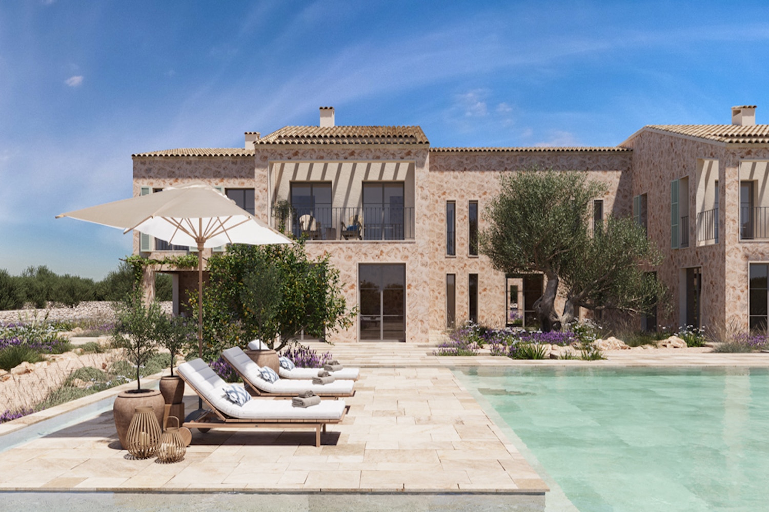 Pool mit Sonnenterrasse